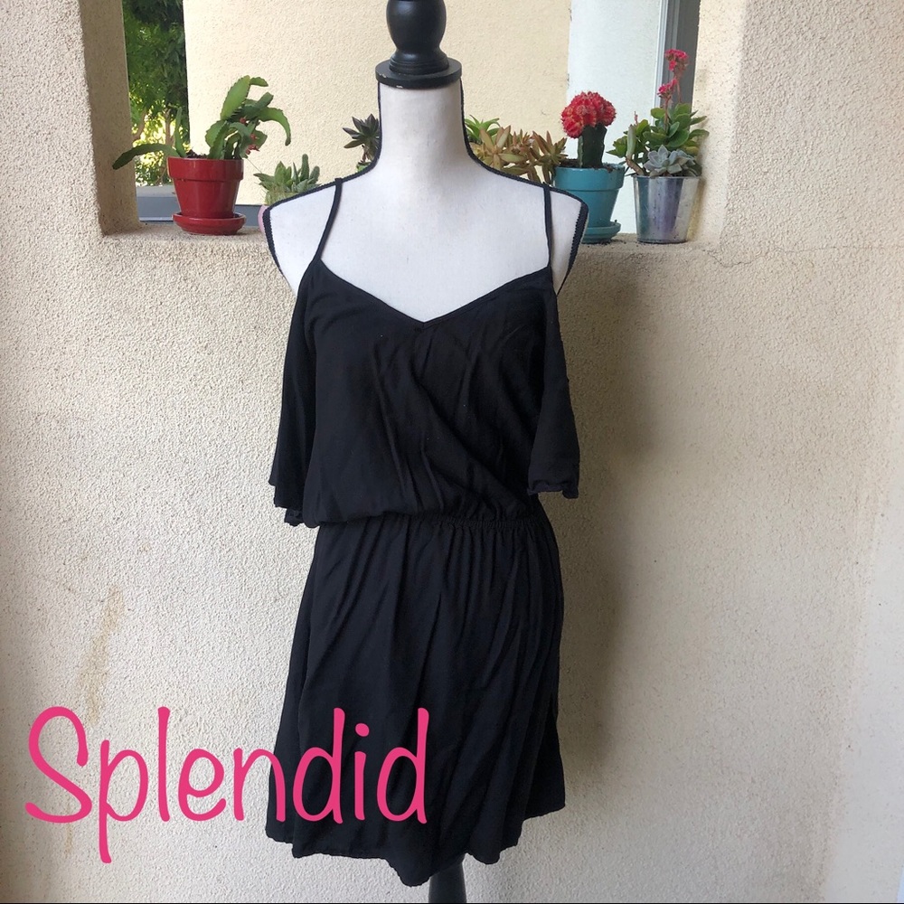 Black SPLENDID Cold-Shoulder Dress